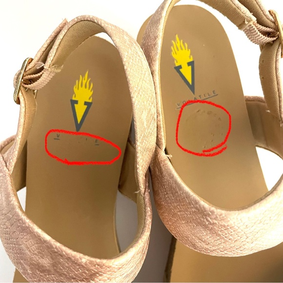 SummerLove Shimmery Rose Comfortable Slingback Wedge Sandals by Volatile, size 9 - Picture 16 of 17